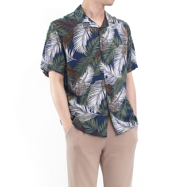 빌리버스 남자 반팔 하와이안 셔츠 BSV103 패턴 여름 바캉스 남방