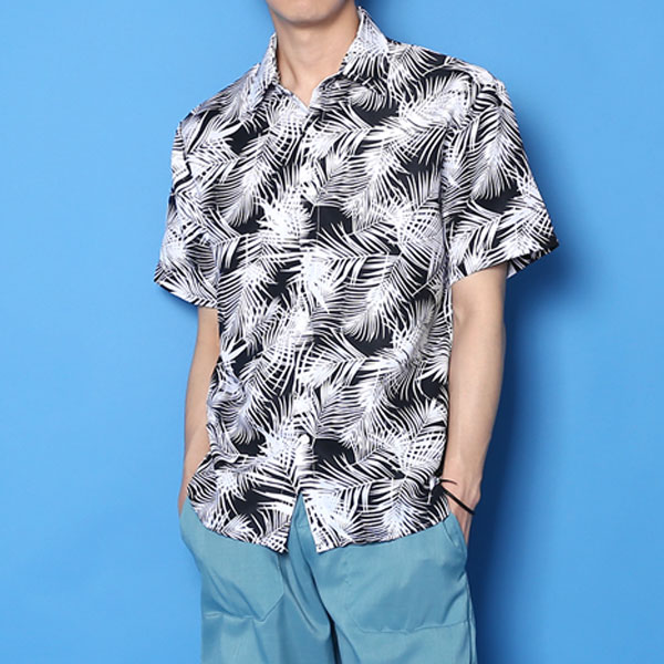빌리버스 남자 반팔 셔츠 BSD100 패턴 일반핏 하와이안 남방