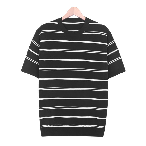 빌리버스 남성 반팔티 BRE021 단가라 라운드 니트 여름 티셔츠