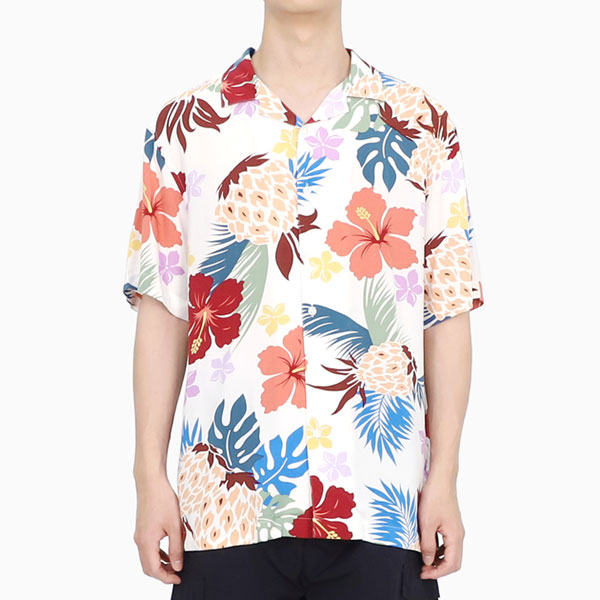 빌리버스 남자 일반핏 하와이안 셔츠 꽃무늬 휴양지 비치 반팔 여름 남방 BSV130