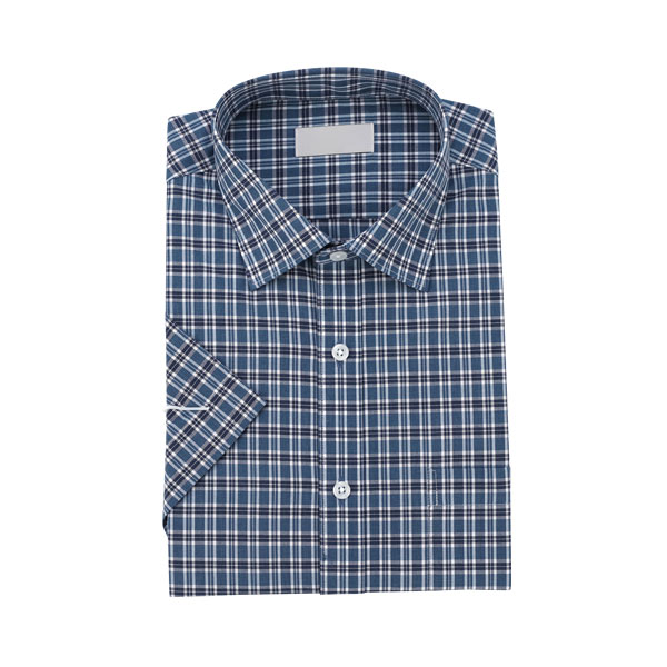 남성 체크 셔츠 일반핏 반팔 남방 와이셔츠 BWO142