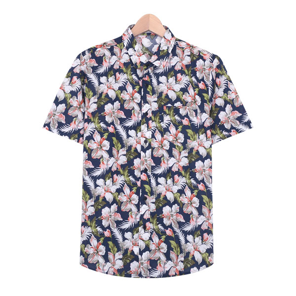 빌리버스 남성 반팔 셔츠 BBI034 시원한 패턴 일반핏 여름 남방