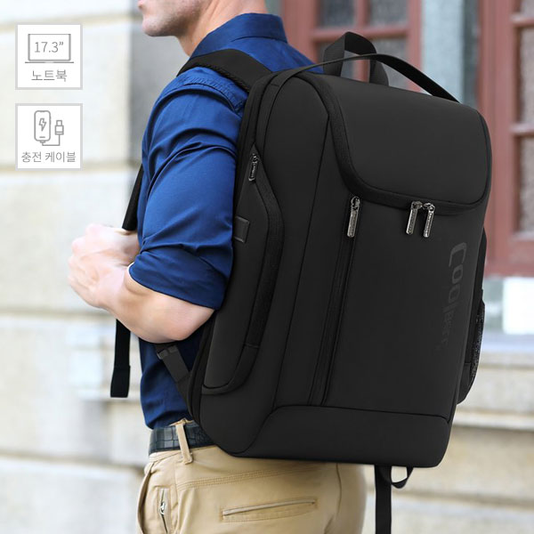 빌리버스 남자 백팩 BJI488 노트북 17.3 수납가능 캐리어 결합 출근 가방